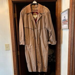 Maggie Lawrence Elegant Tan Trench Coat with removable liner